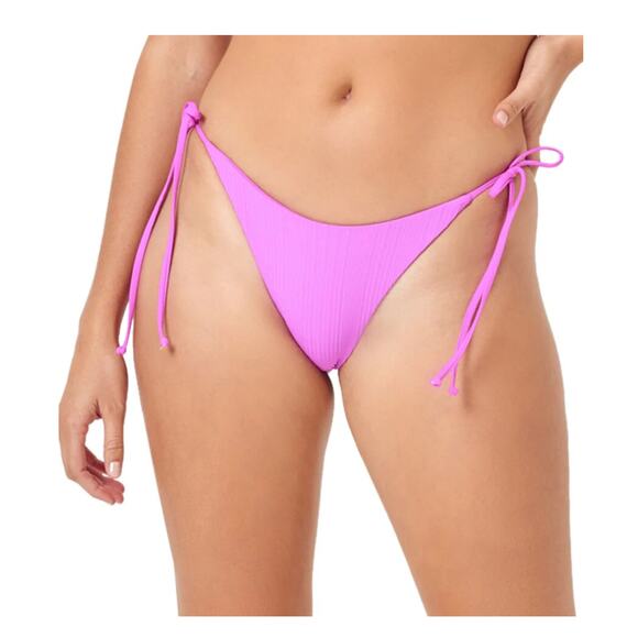 L Space Bikini Bottom Medium Bright Fuchsia Lennox Ribbed Y2K Barbiecore Beach - Picture 1 of 6